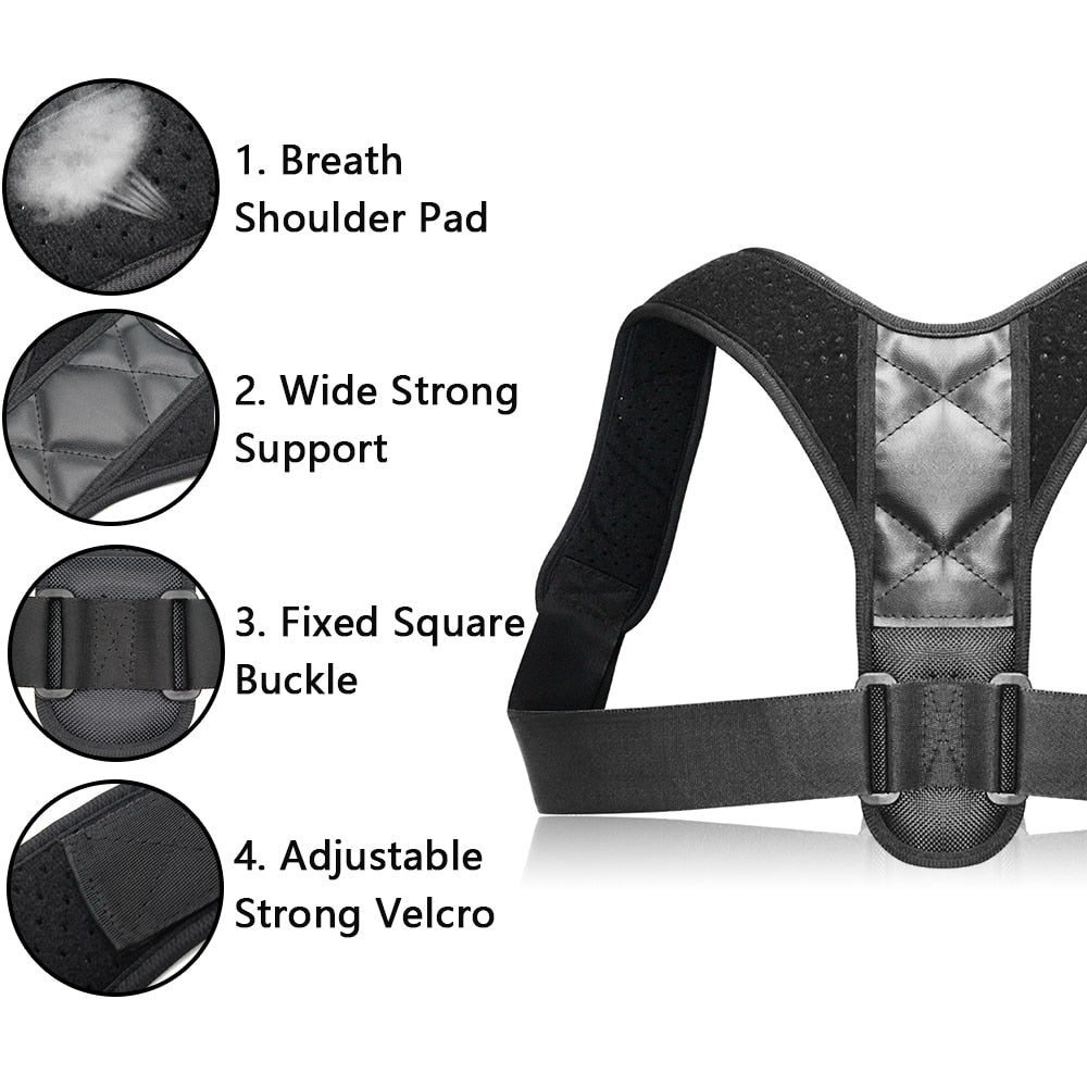 Adjustable Back and Shoulder Posture Corrector Brace