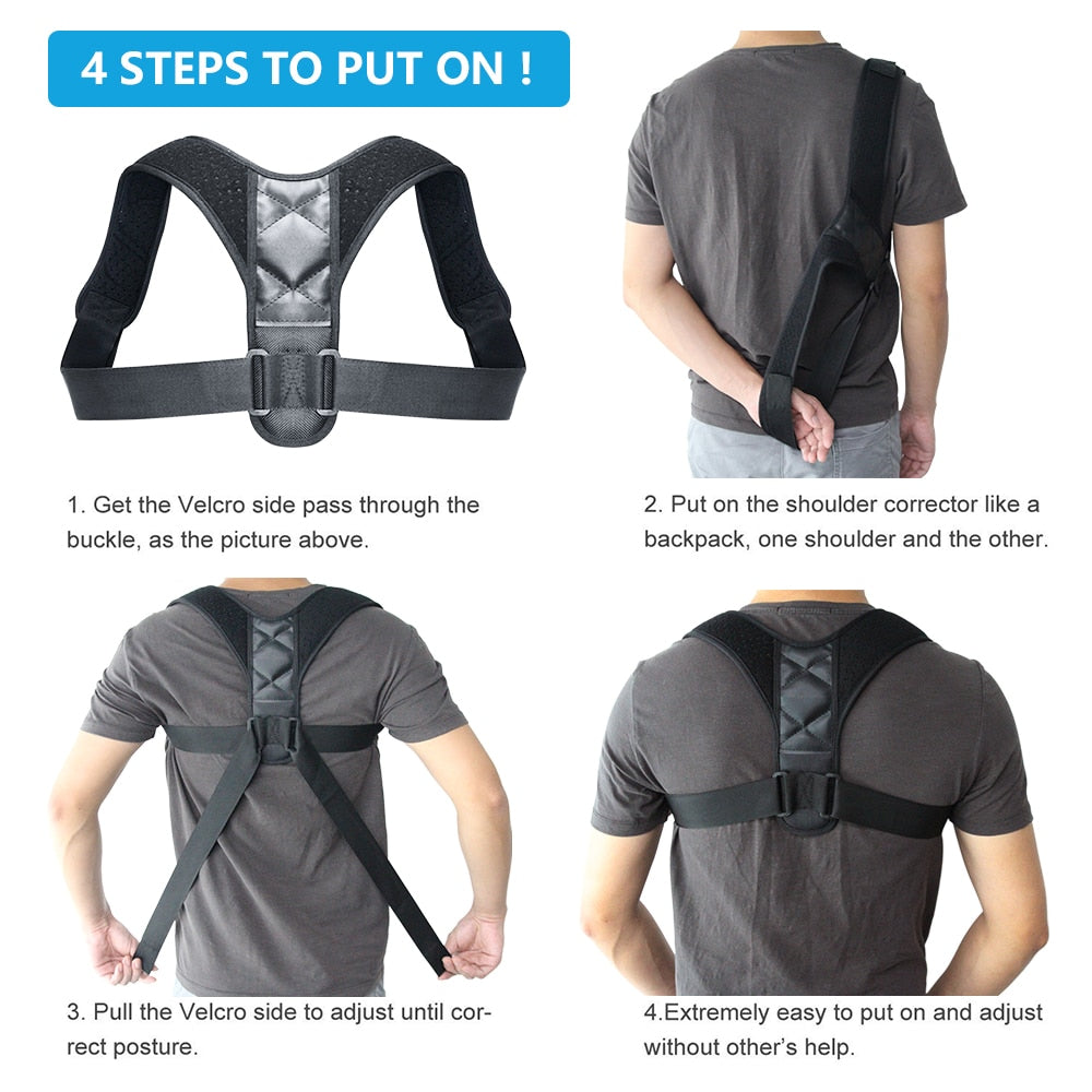 Adjustable Back and Shoulder Posture Corrector Brace