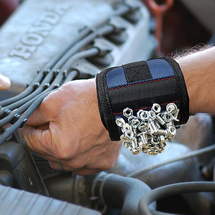 Magnetic Wristband for Holding Tools and Parts
