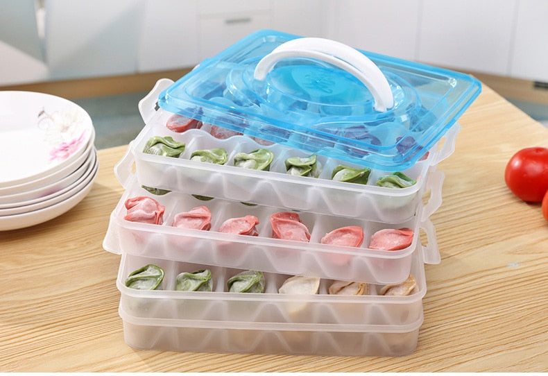 1-4 Layer Dumplings Freezer Storage Box