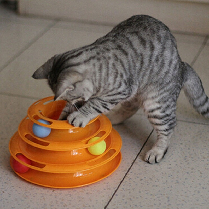 Roll-and-Catch™ 3-Level Tower Of Tracks Cats Toy