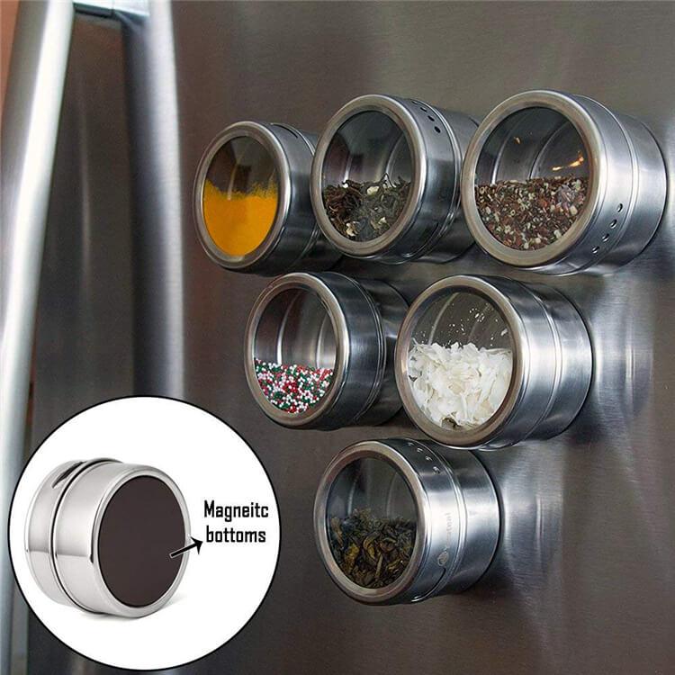 4/6/9 PCS Magnetic Spice Containers Set