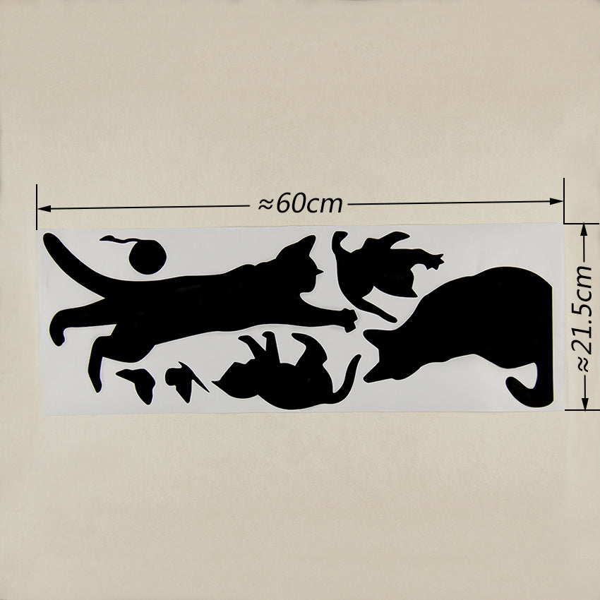 New Cats Play With Butterflies Wall Sticker