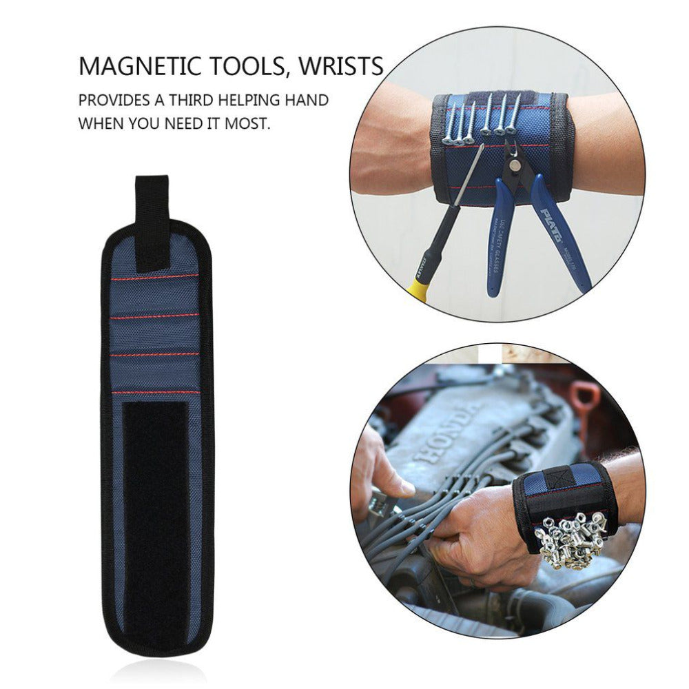 Magnetic Wristband for Holding Tools and Parts