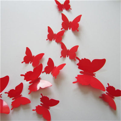 12 Pcs/Set 3D Flying Butterflies Wall Stickers