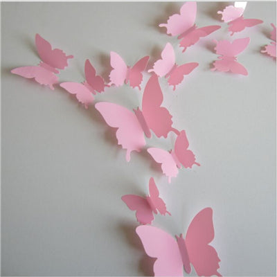 12 Pcs/Set 3D Flying Butterflies Wall Stickers