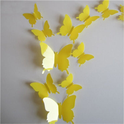 12 Pcs/Set 3D Flying Butterflies Wall Stickers