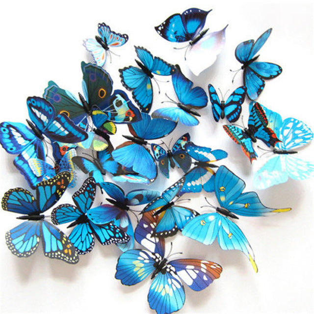 12 Pcs/Set 3D Flying Butterflies Wall Stickers