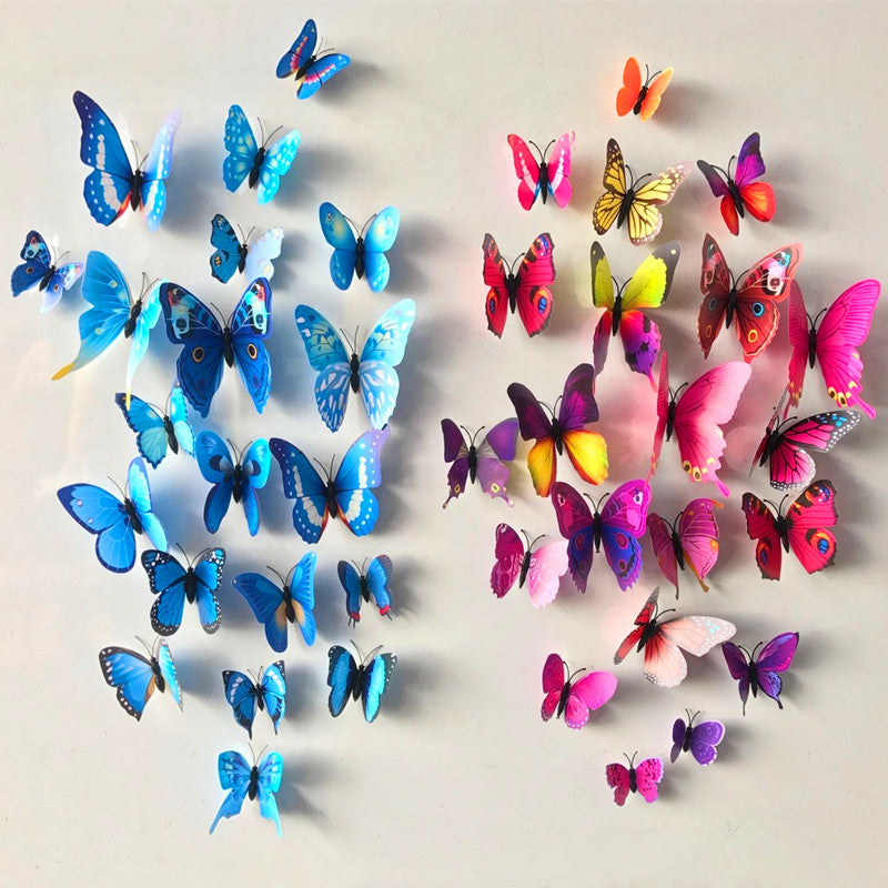 12 Pcs/Set 3D Flying Butterflies Wall Stickers