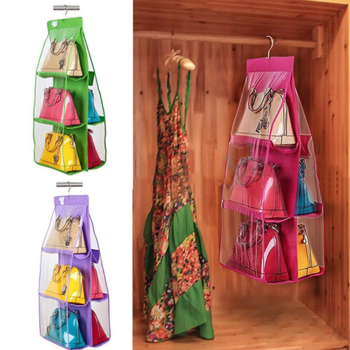 6 Pocket Hanging Handbags Organizer