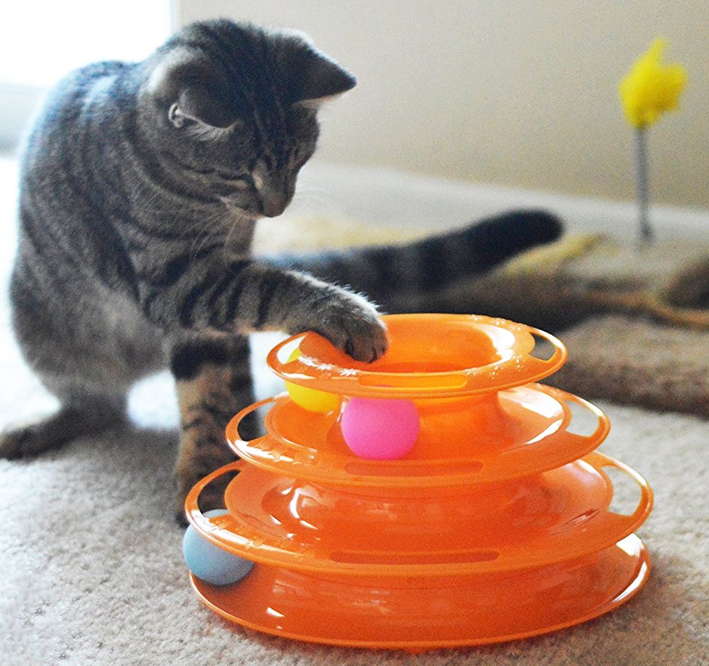 Roll-and-Catch™ 3-Level Tower Of Tracks Cats Toy