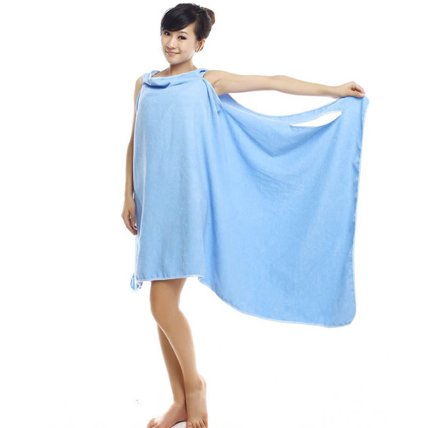 Cute Wearable Bath Towel Dress for Ladies