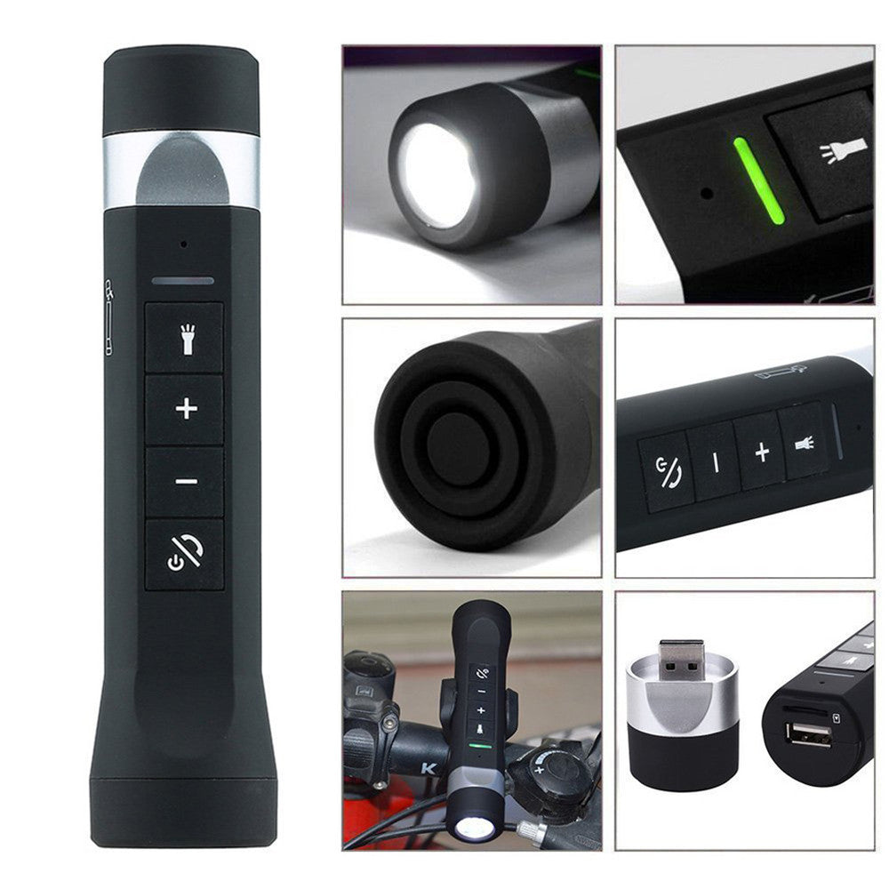 New Outdoor 4 in 1 Flashlight + Bluetooth Speaker + Power Bank + FM/MP3