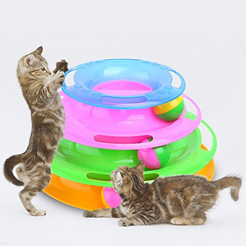 Roll-and-Catch™ 3-Level Tower Of Tracks Cats Toy