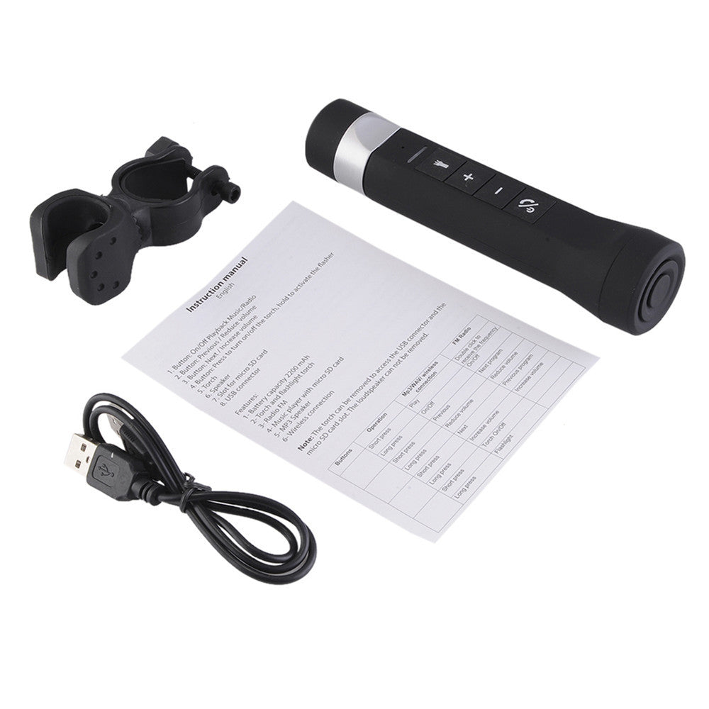 New Outdoor 4 in 1 Flashlight + Bluetooth Speaker + Power Bank + FM/MP3