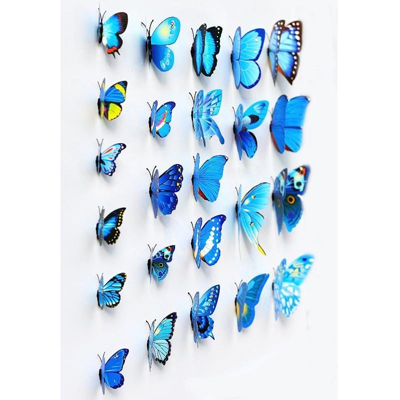 12 Pcs/Set 3D Flying Butterflies Wall Stickers