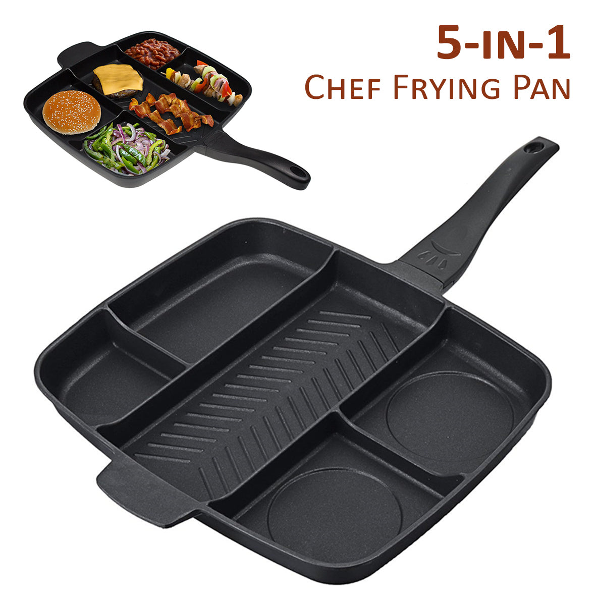 Chef 5-in-1 Frying Pan Divided Meal Skillet
