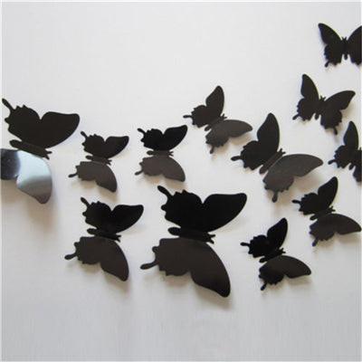 12 Pcs/Set 3D Flying Butterflies Wall Stickers