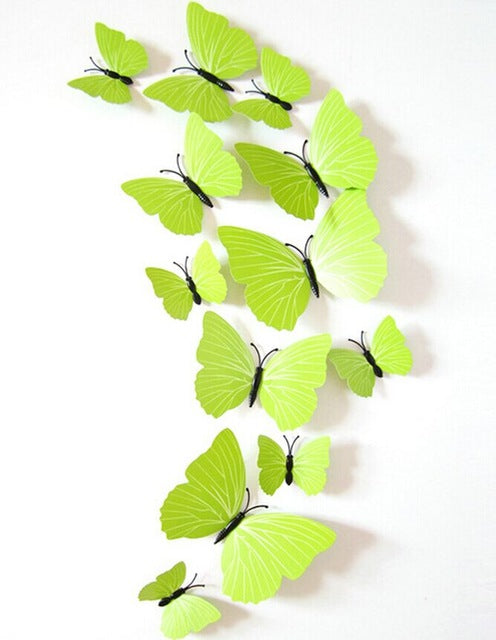 12 Pcs/Set 3D Flying Butterflies Wall Stickers