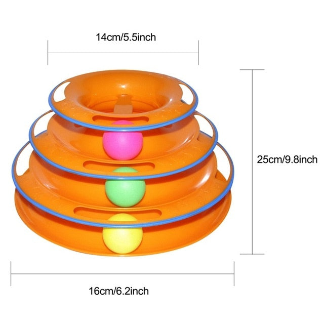 Roll-and-Catch™ 3-Level Tower Of Tracks Cats Toy